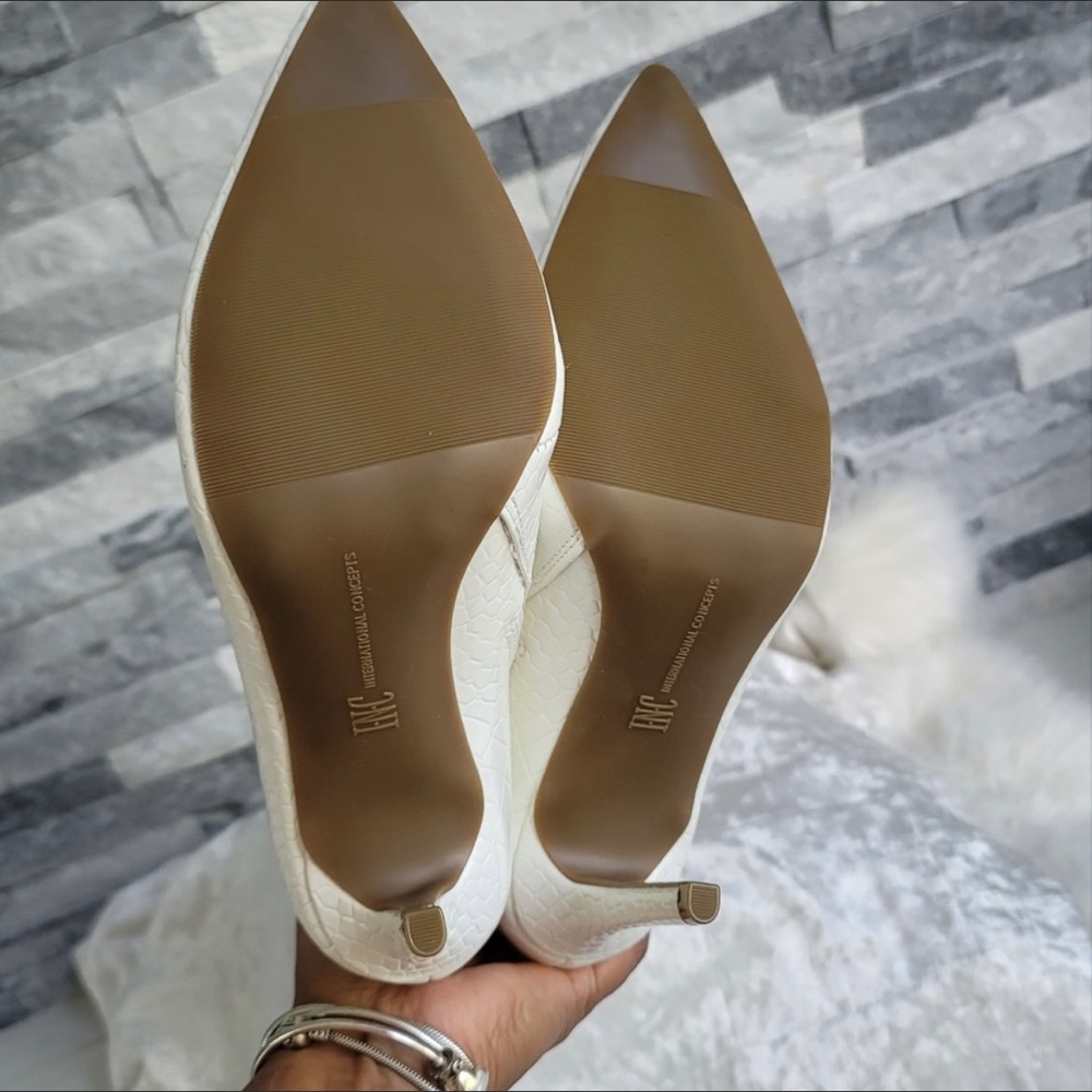 NWT INC Rajel White Crocodile High stiletto Heels Tall to the knee Boots New Box - Picture 7 of 12
